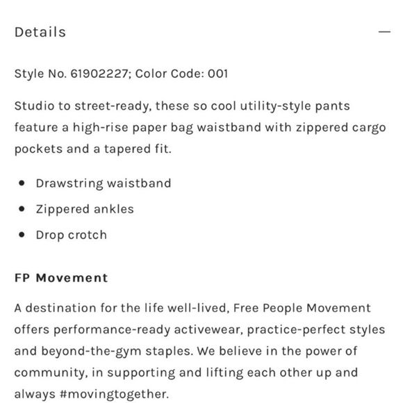 NEW Free People Movement Spring Trekker Cargo Joggers - Picture 9 of 9